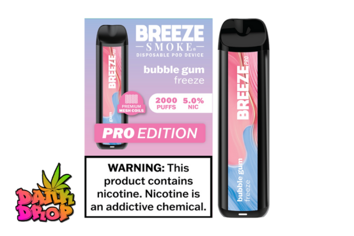BREEZE Smoke - 2000 Puff Pro E-Cig Vape - Bubblegum