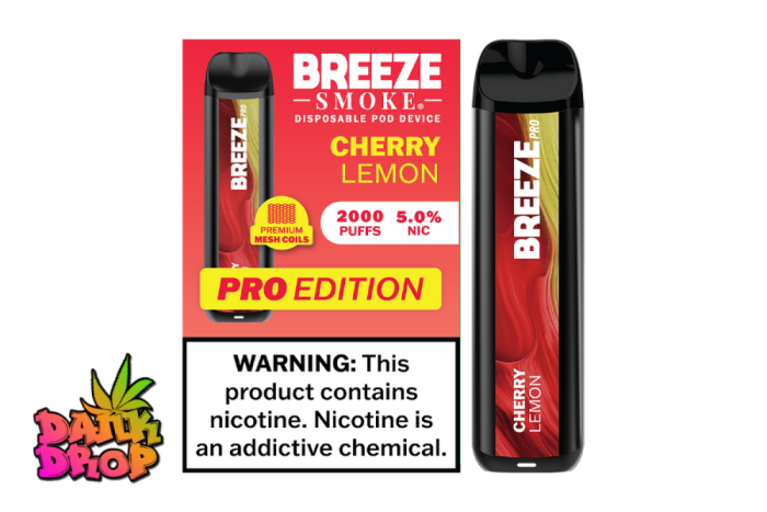 BREEZE Smoke - 2000 Puff Pro E-Cig Vape - Cherry Lemon